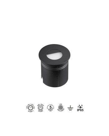 ASPEN * SEÑALIZADOR REDONDO 3W 3000K NEGRO